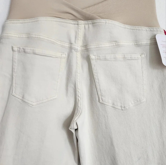 Isabel Maternity Crossover Panel Cream Skinny Jeans Size 8 (NWT) - Picture 6 of 10